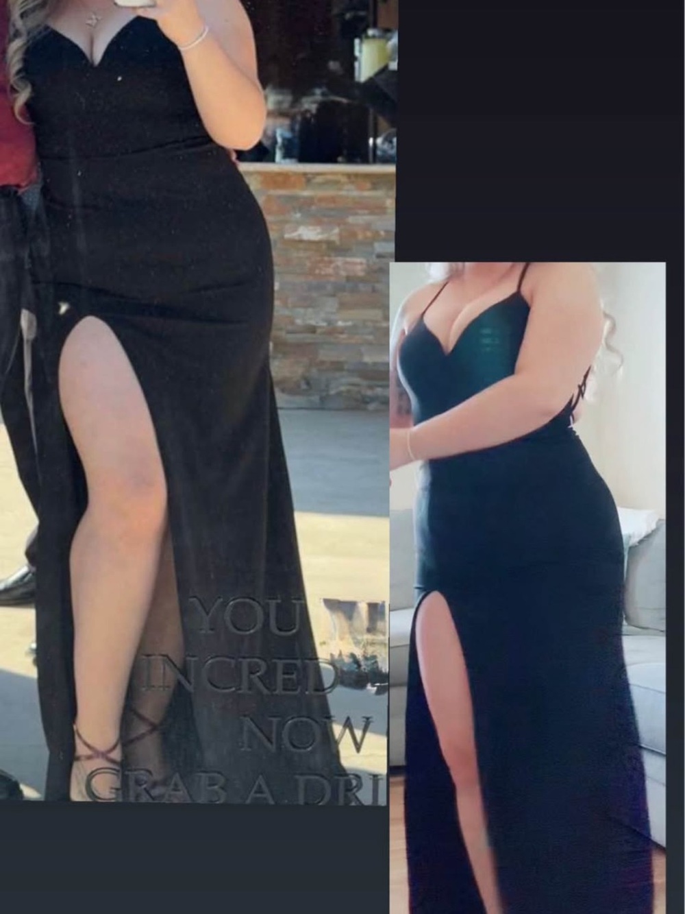 Black Slit Formal Evening Gown